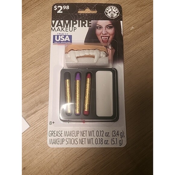 Rubies Costume Vampire Makeup Kit with Teeth Fangs Included, made in the USA NEW - Picture 2 of 4